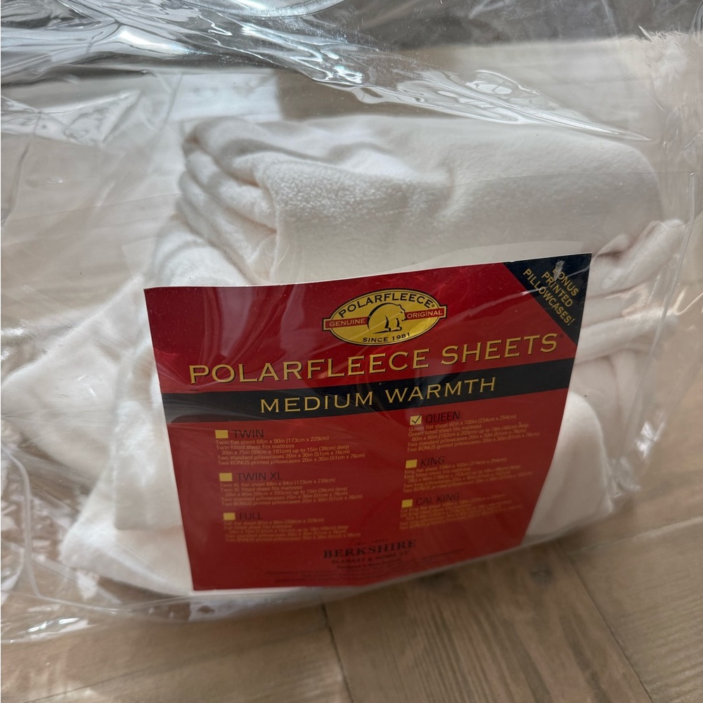Berkshire PolarFleece Cozy Set (4) Standard Pillowcases Ivory Cream Winter White